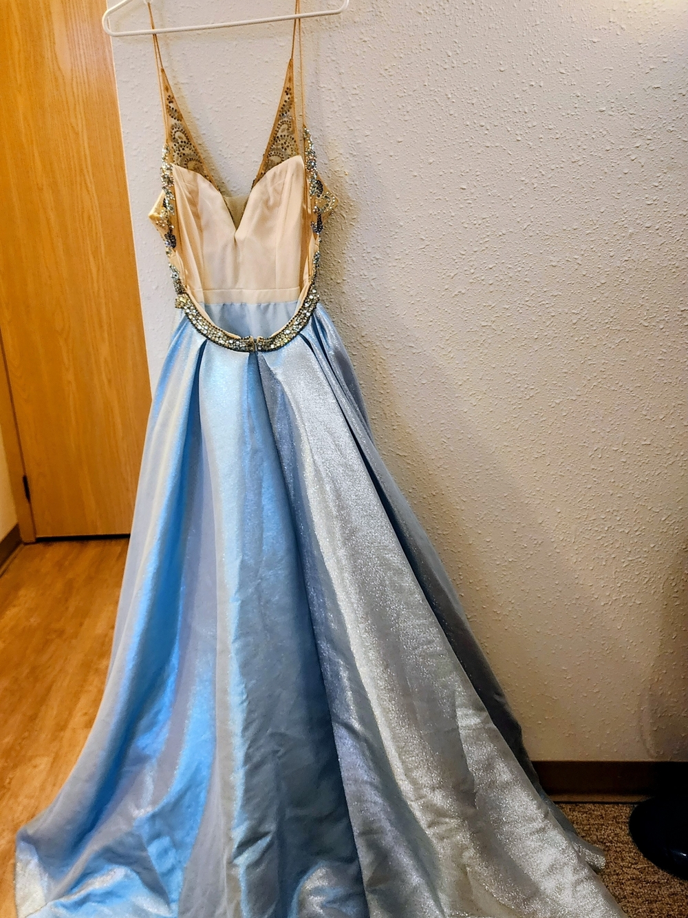 Rachel Allan Light Blue Beaded Ball Gown - Picture 8 of 16